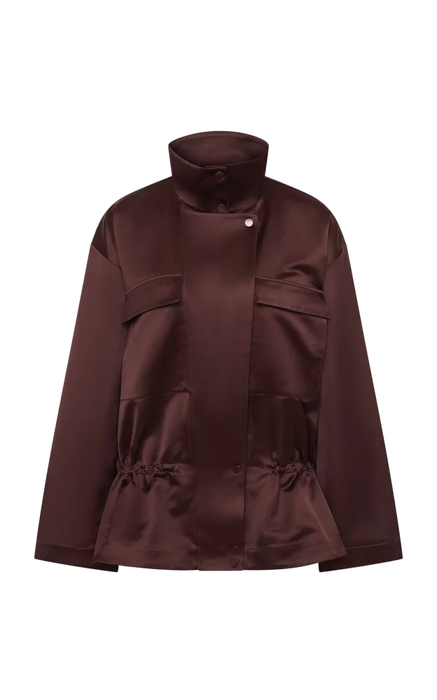 Structured Cotton-Blend Satin Utility Parka