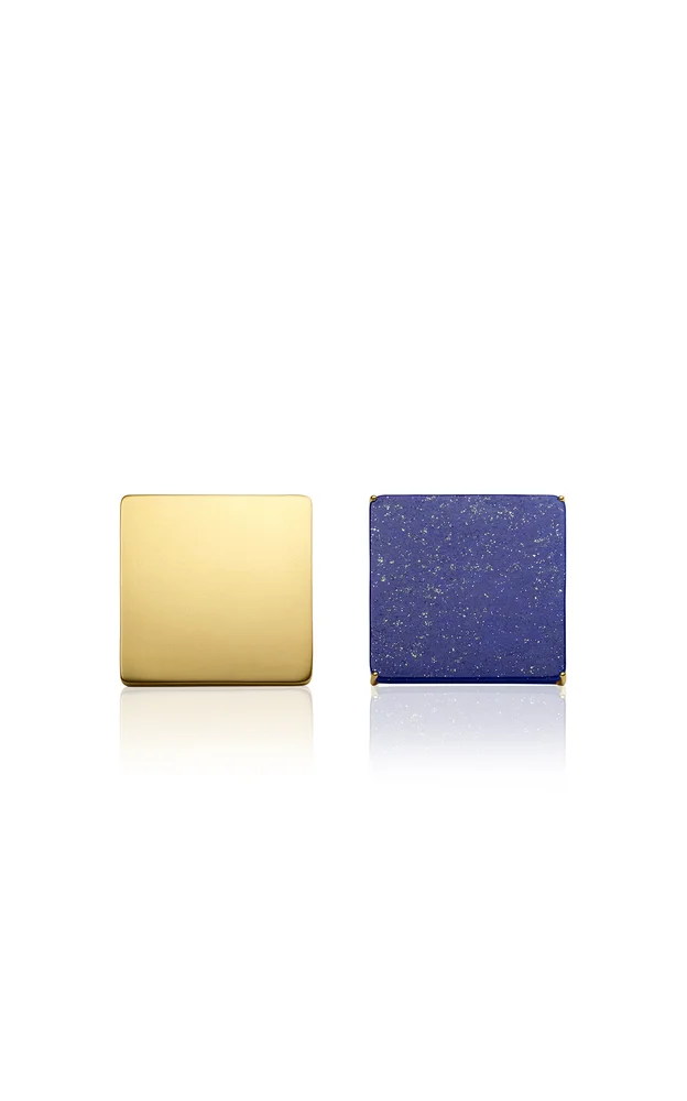 18K Yellow Gold Paradox Earrings Lapis Lazuli