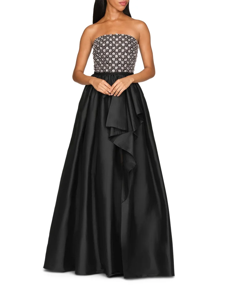 Mila Beaded Strapless Taffeta Gown