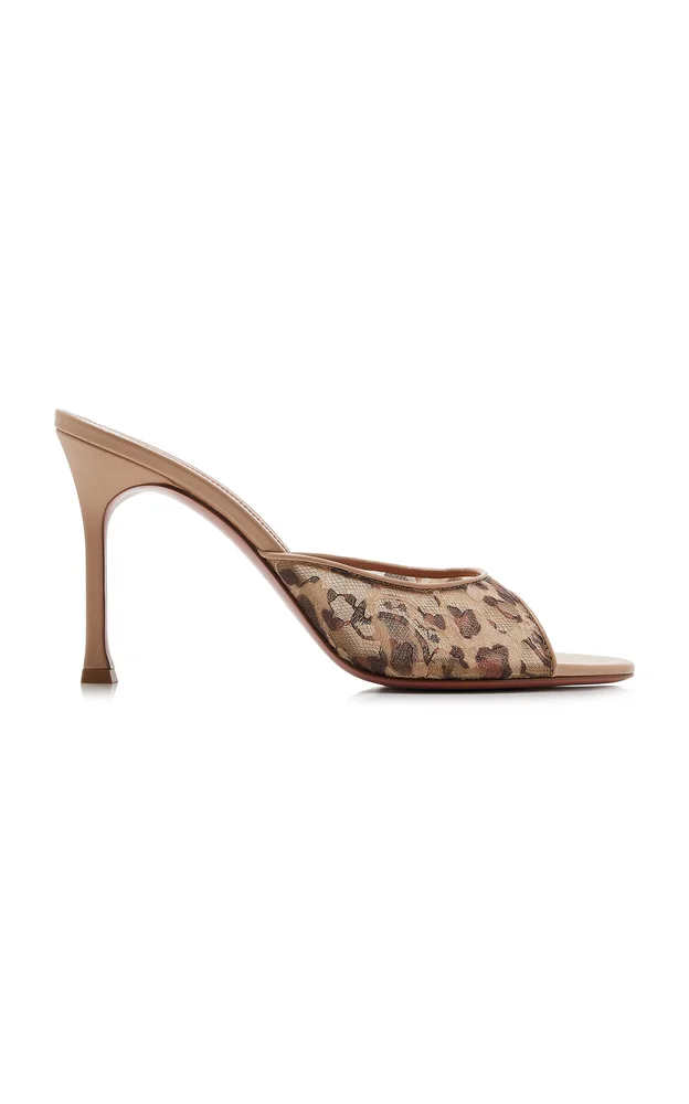 Alexa Leopard Lace Mules