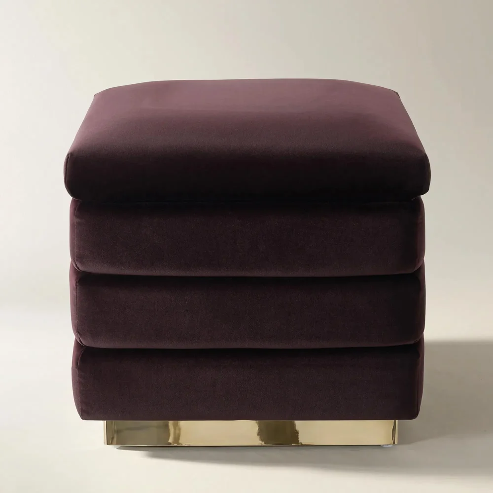Gable Fig Chenille Storage Stool