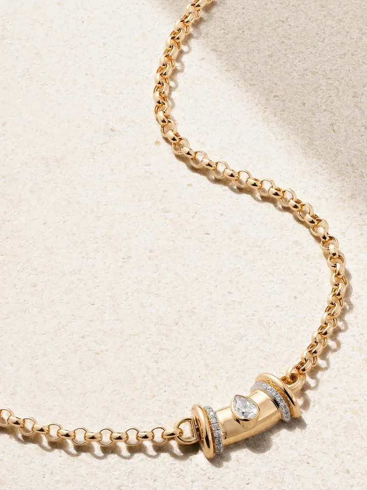 Warrior Princess 18-karat gold diamond necklace