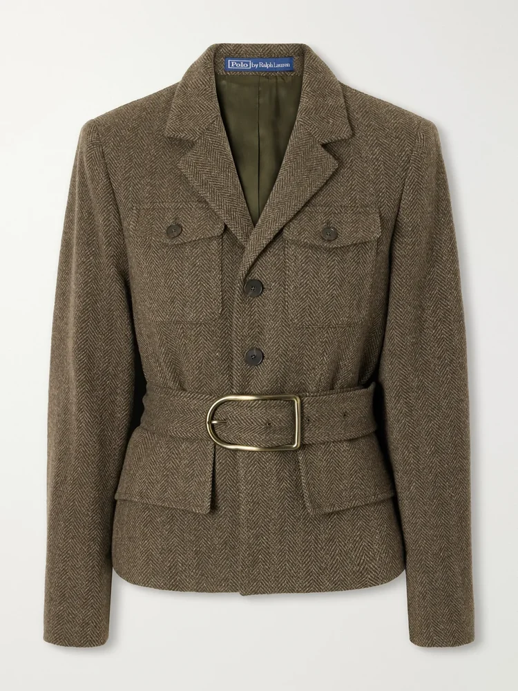 Wool-blend herringbone jacket