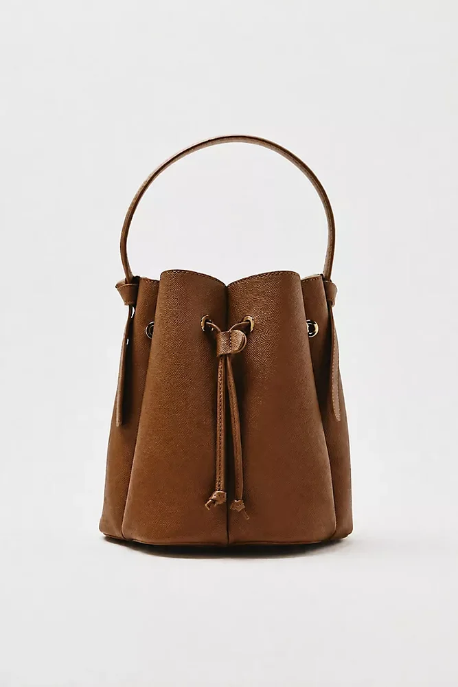 anthropologie Laguna Cinched Vegan Leather Bucket Bag