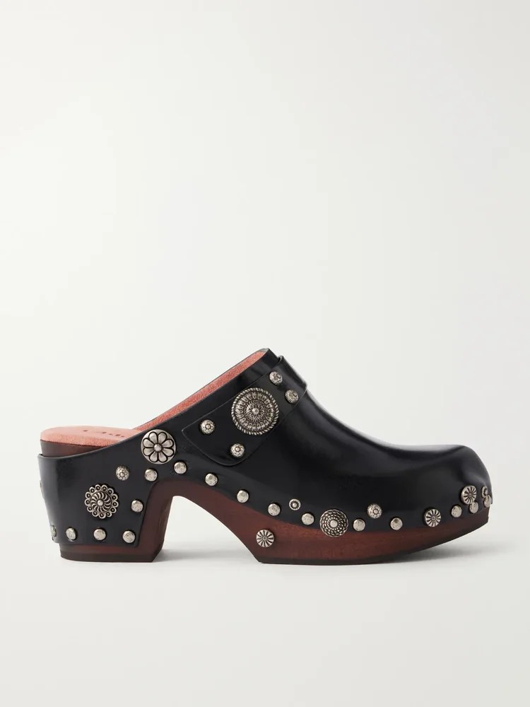 Talis embellished leather clogs