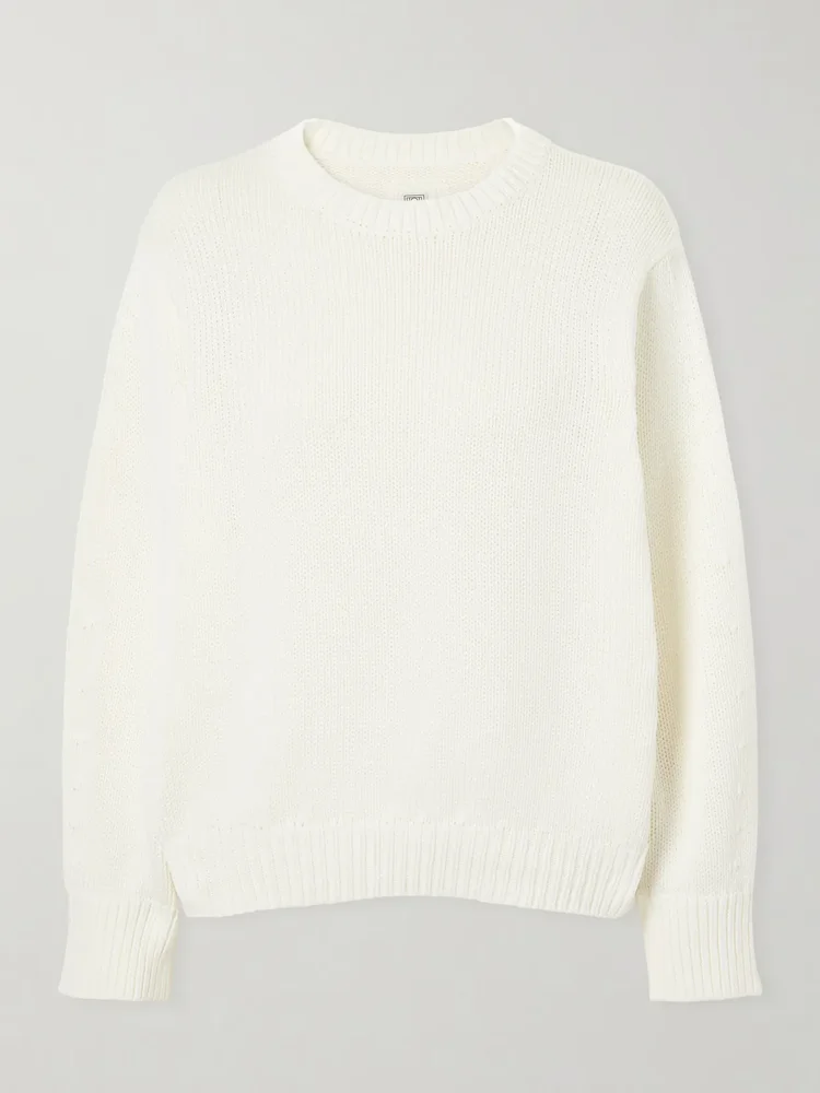 Oversized organic cotton-blend sweater