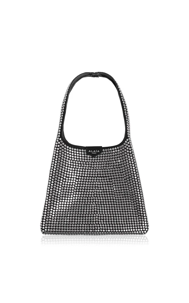 Small Studded Suede Hobo Bag