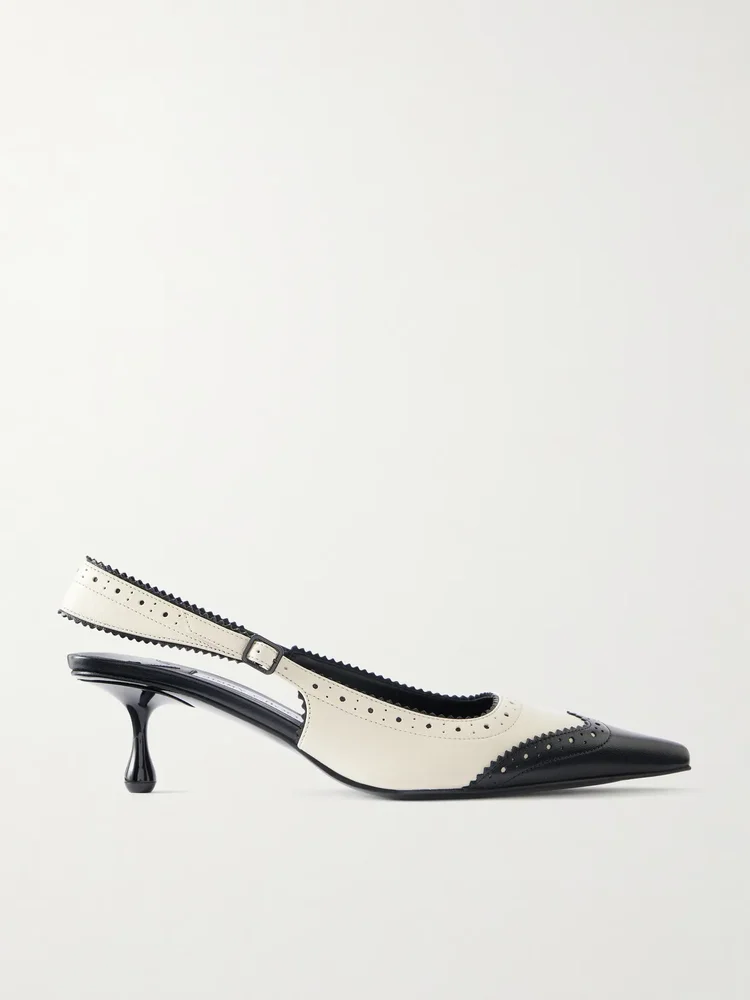 Amel 50 two-tone leather slingback pumps