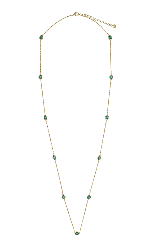 Mini Rajasthan 18K Yellow Gold Emerald Necklace