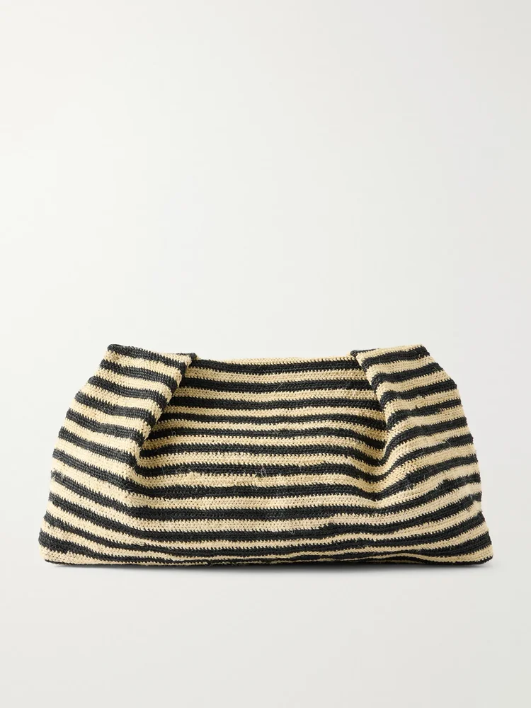 Medium two-tone sisal clutch