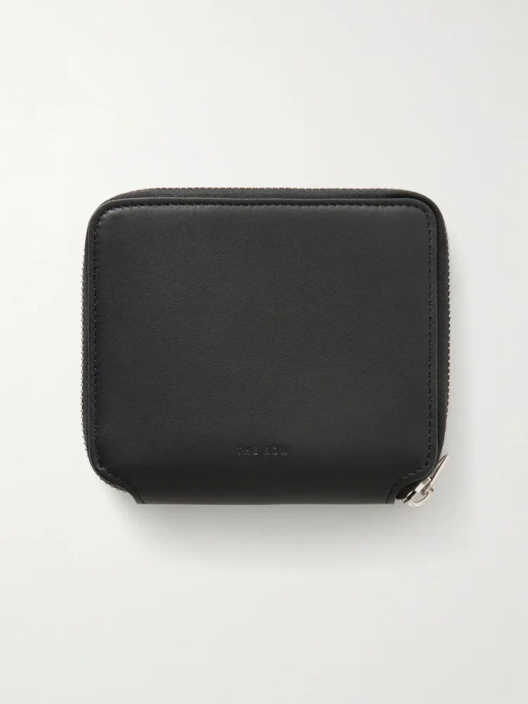 Small Zip Leather Billfold Wallet
