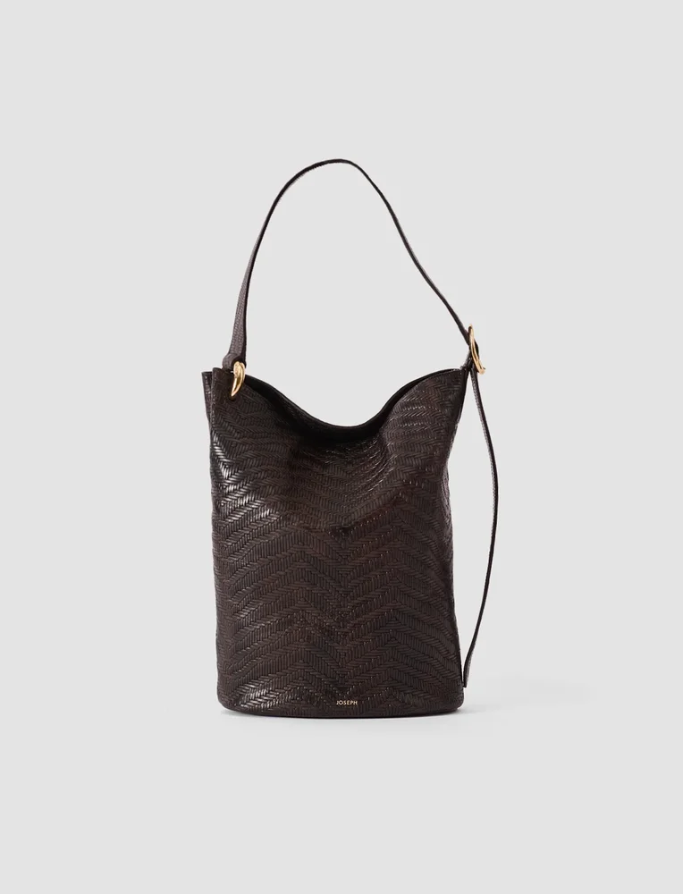 Bucket Woven Leather Bag