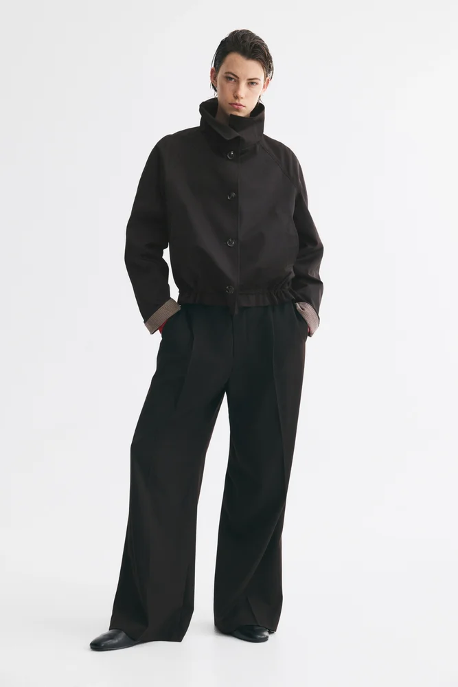 H&M Funnel-Collar Twill Jacket
