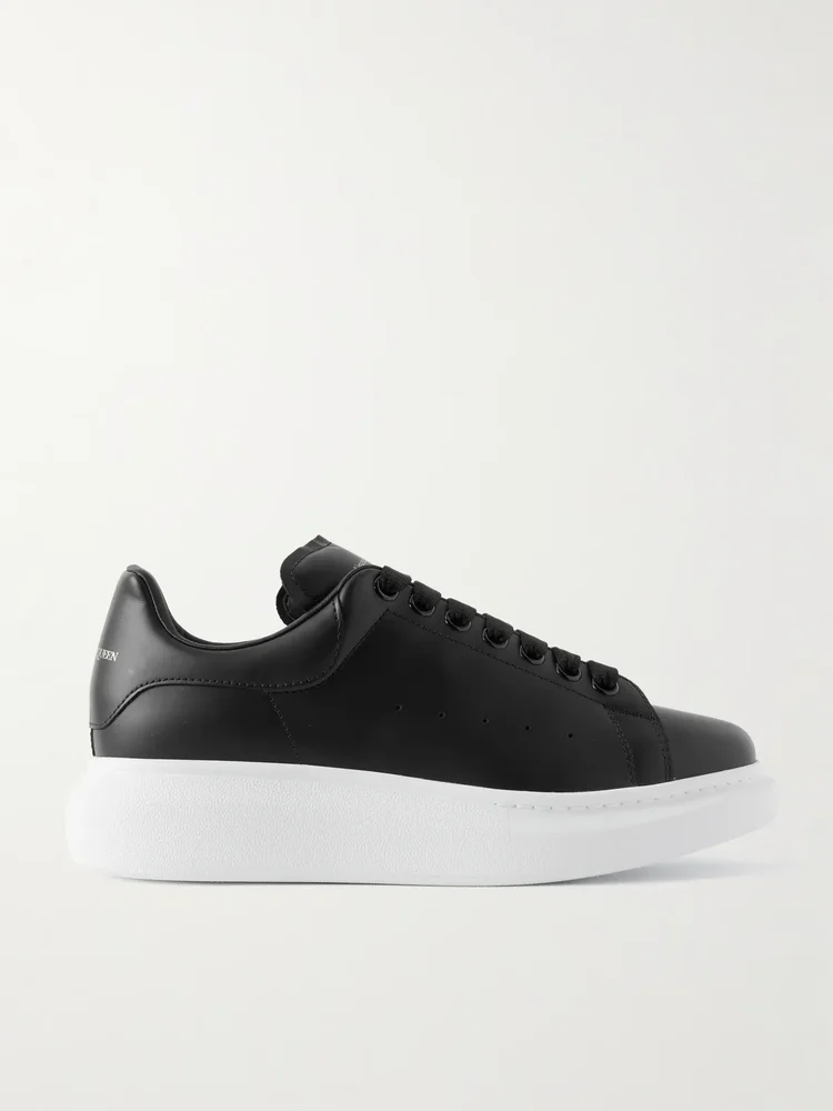 Exaggerated-sole leather sneakers
