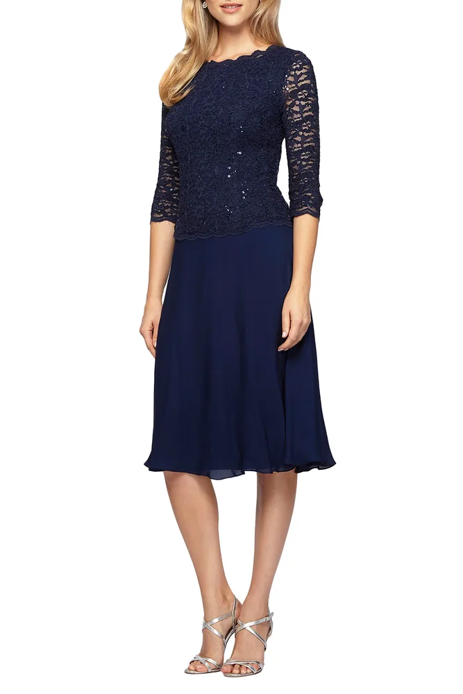 Faux Two-Piece Cocktail Dress