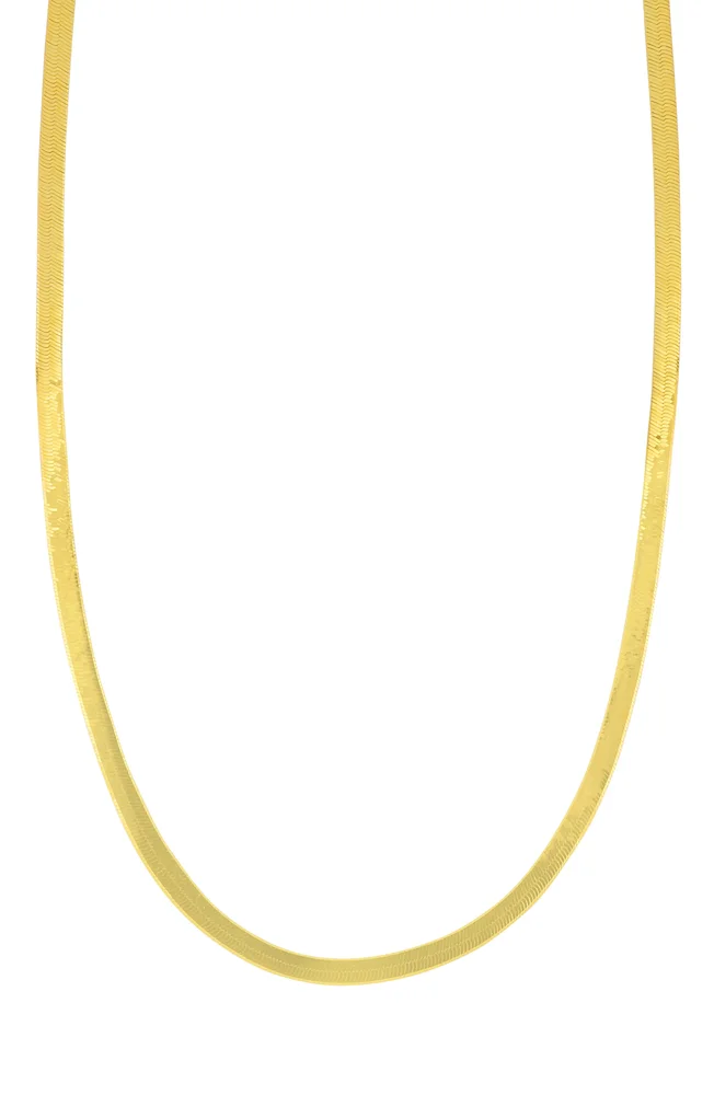 14K Gold Herringbone Chain Necklace, 2.8mm