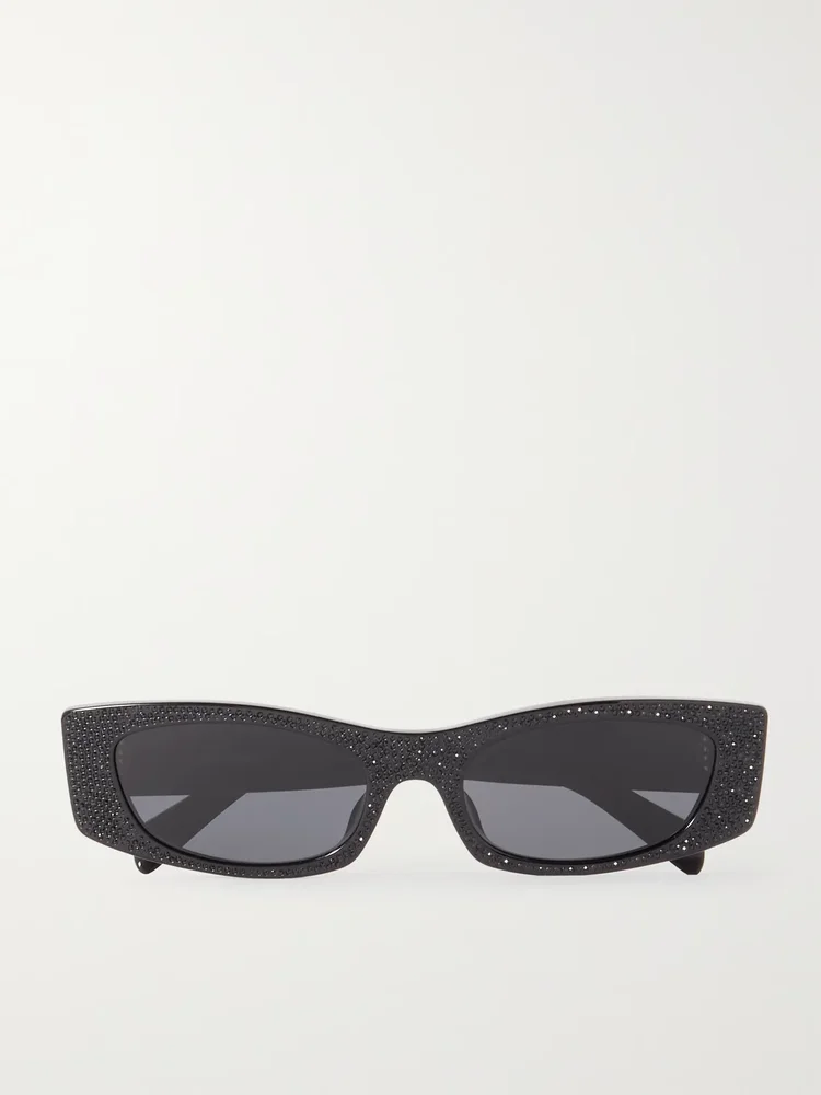 Animation crystal-embellished cat-eye acetate sunglasses