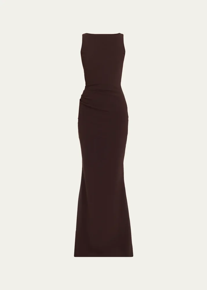 Chiara Boni La Petite Robe Ajour Bateau-Neck Mermaid Gown