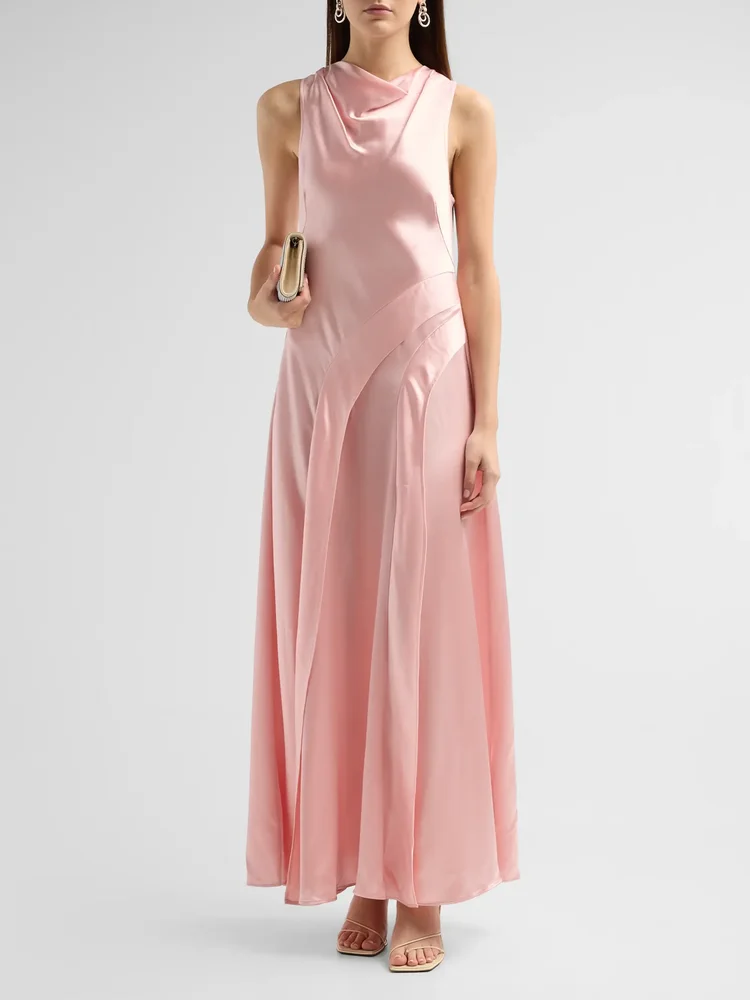 Femme Fatale Lecha Satin Maxi Dress