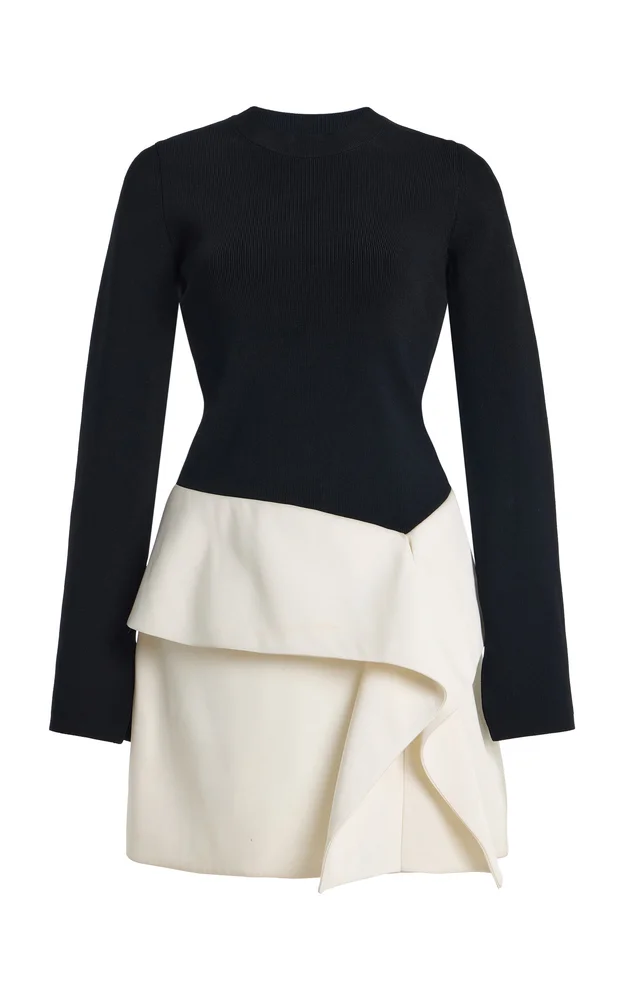Noel Draped Crepe Mini Dress
