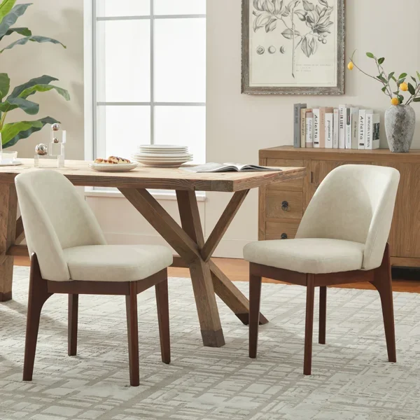 Bason Faux Leather Upholstered Dining Chairs (Set of 2)