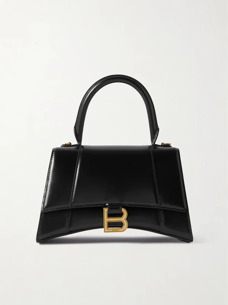 Hourglass small leather tote