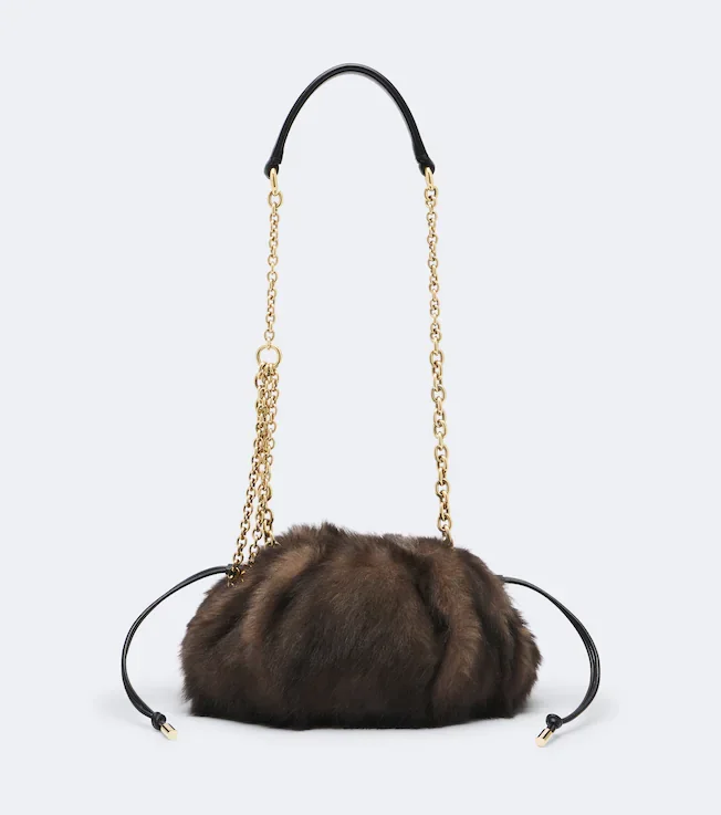 Chloé Plissé shearling shoulder bag