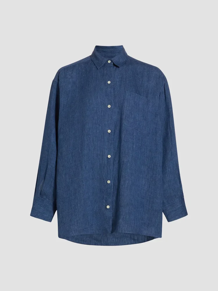 Relaxed Silk Oversized Button-Up Shirt