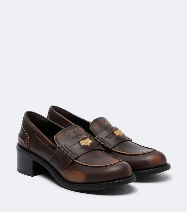 Decò leather loafer pumps