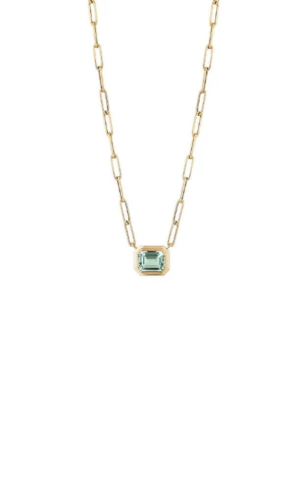 Manhattan 18K Yellow Gold Prasiolite Emerald Pendant