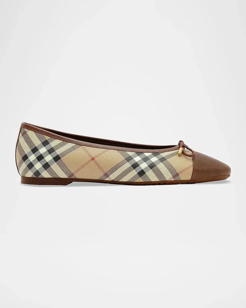 Highgate Check Canvas Ballet Flats