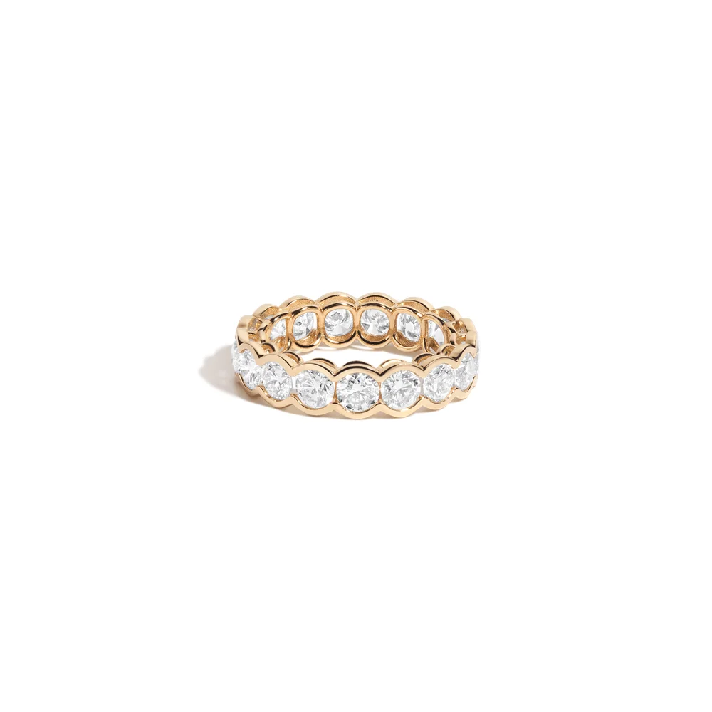 Round Lab Grown Diamond Semi-Bezel Eternity Ring