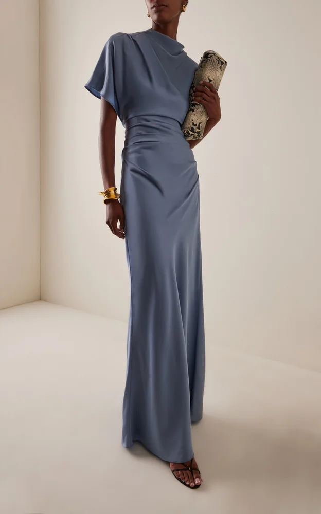 Annibelis Draped Satin Gown