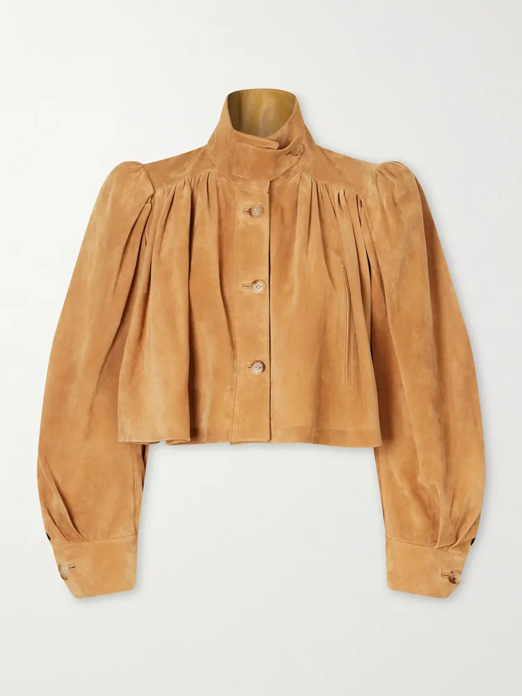 Cropped suede jacket