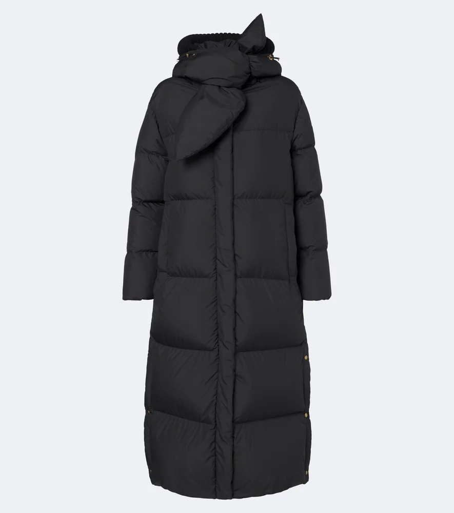 Ornement tie-neck down coat