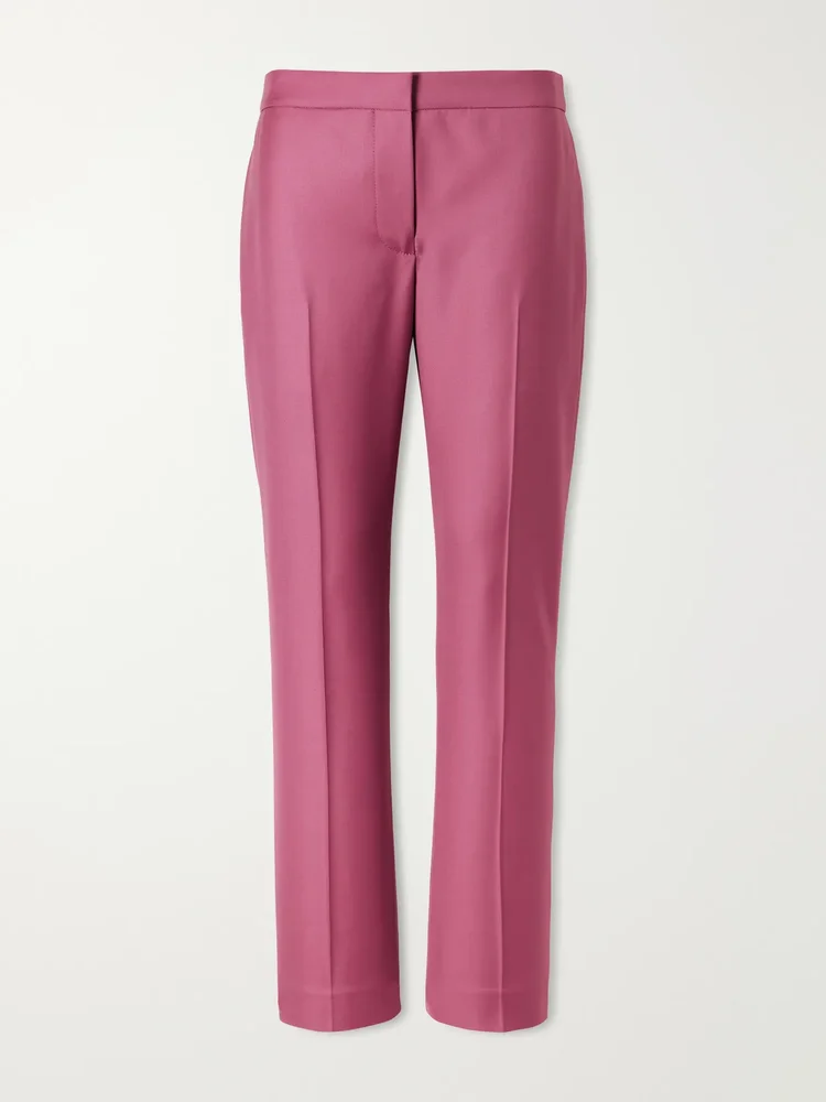 Wool straight-leg pants