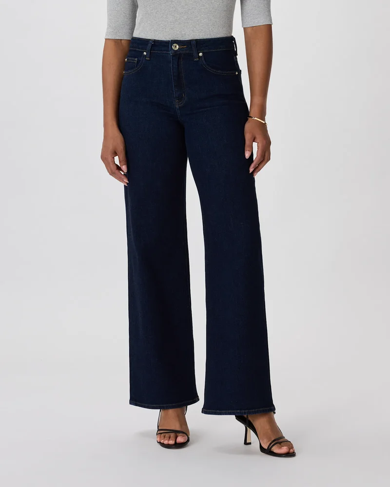 Bella Stretch Wide Leg Jeans in Deep Rinse