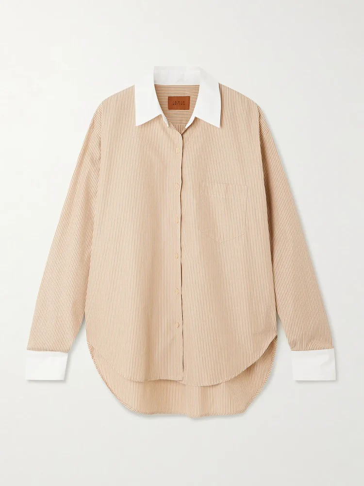 The Tipped Weekend striped Supima cotton-poplin shirt