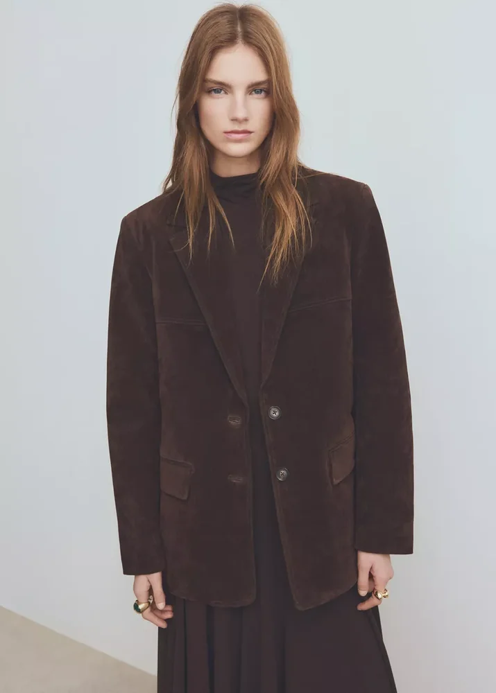 Straight suede blazer - Women