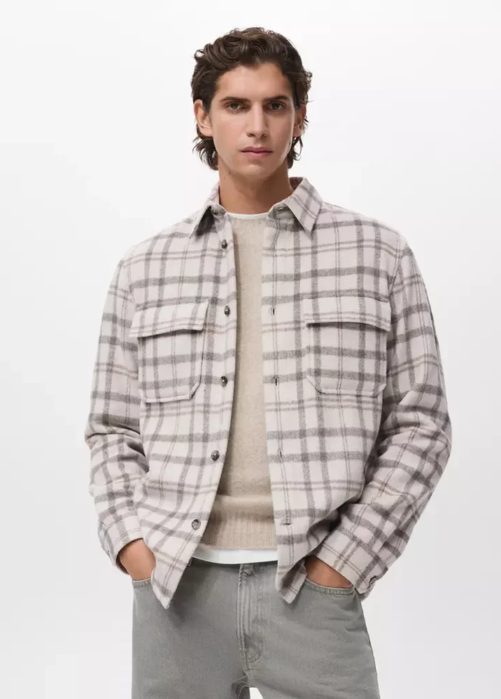 Check flannel overshirt - Men