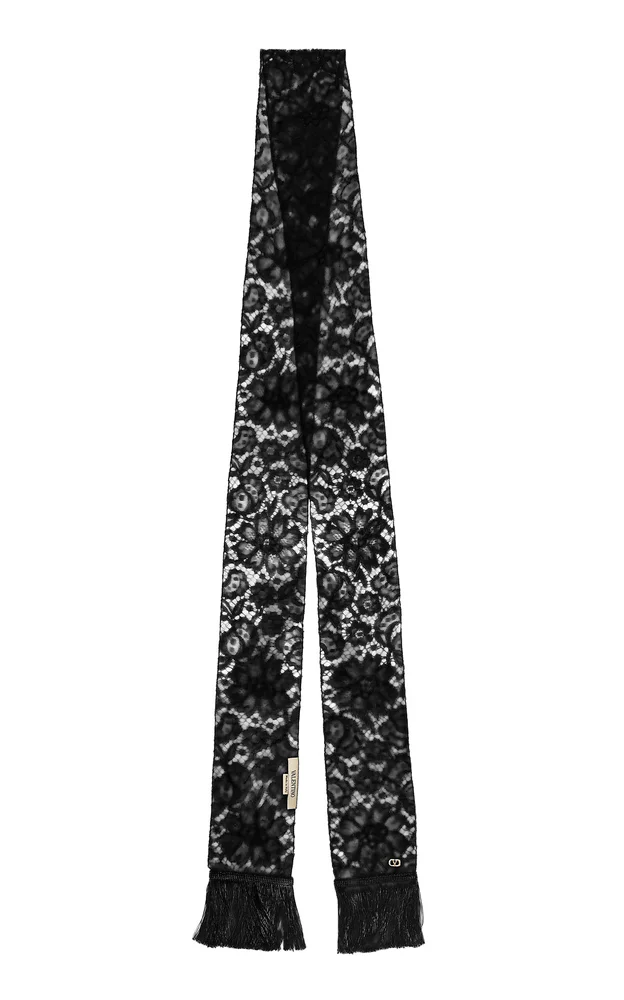 Long Fringed Lace Scarf