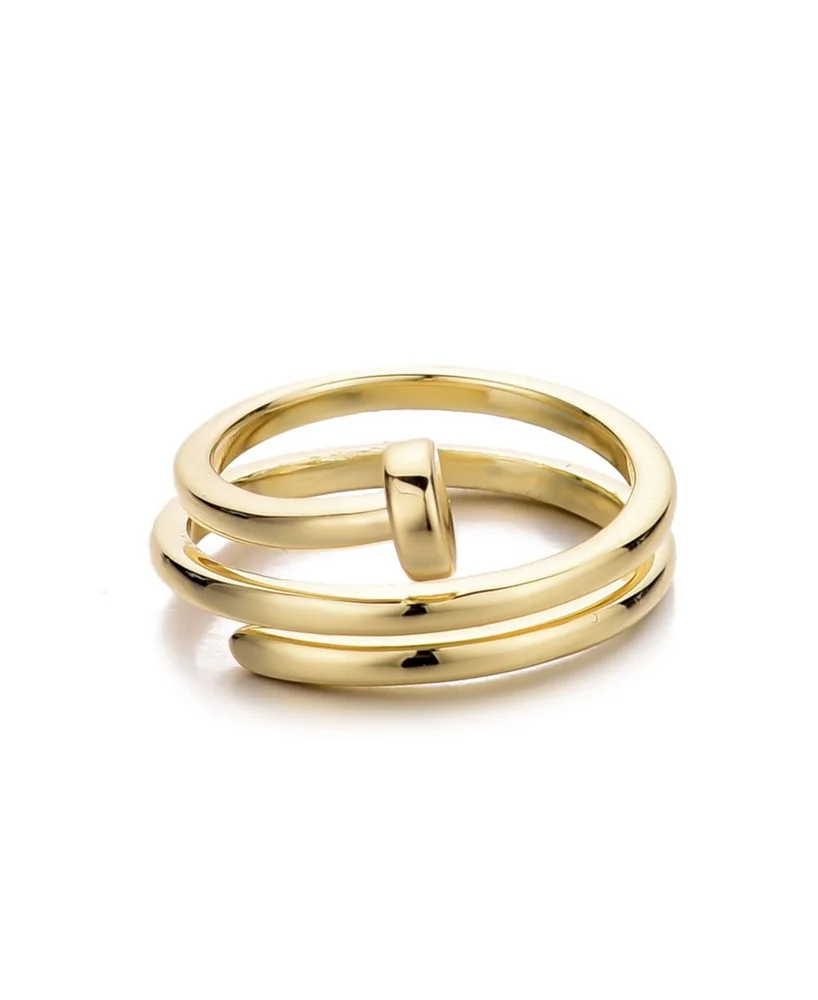 Gold Nail Double Wrap Ring