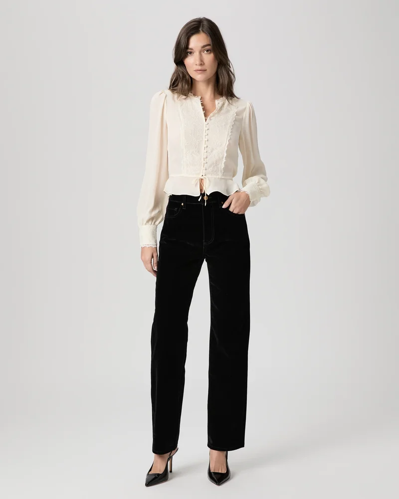 Stevie Straight Jean - Onyx Rich Velvet