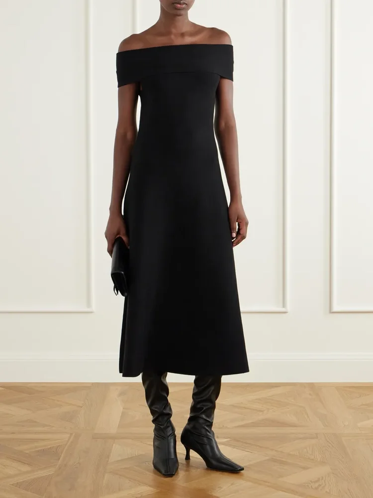 Camilla wool off-the-shoulder midi dress