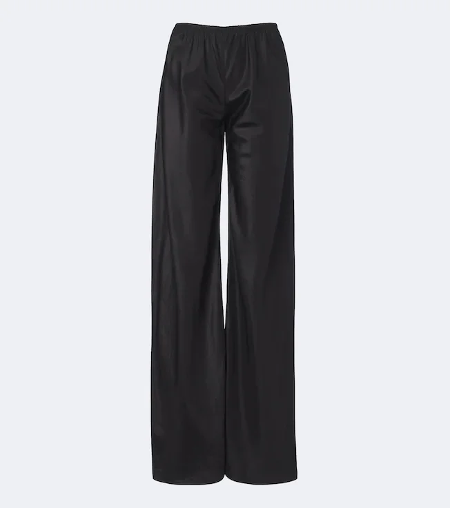 Gala silk taffeta wide-leg pants