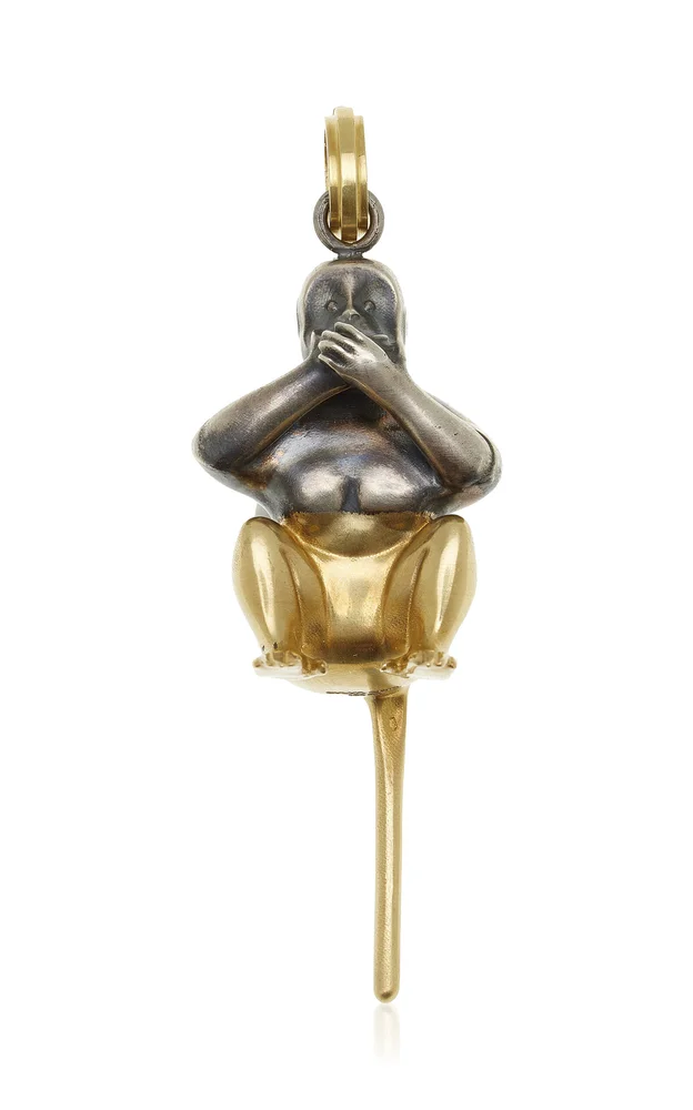 Say Nothing 18k Yellow Gold and Sterling Silver Pendant