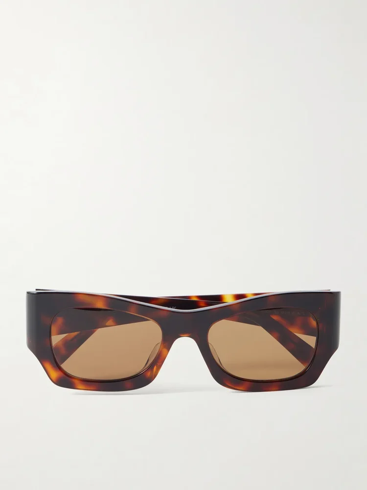 Square-frame tortoiseshell acetate sunglasses
