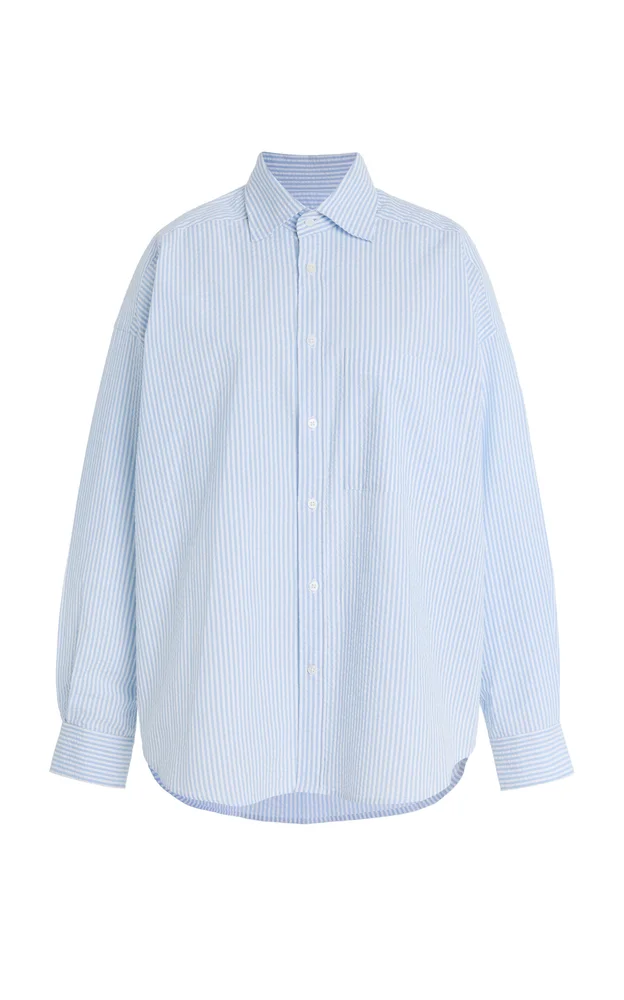 Exclusive The Weekend Striped Cotton-Seersucker Shirt