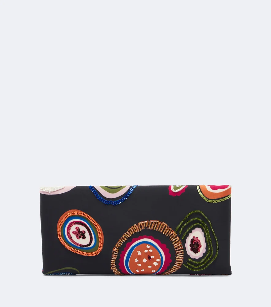Muse Small embellished satin clutch