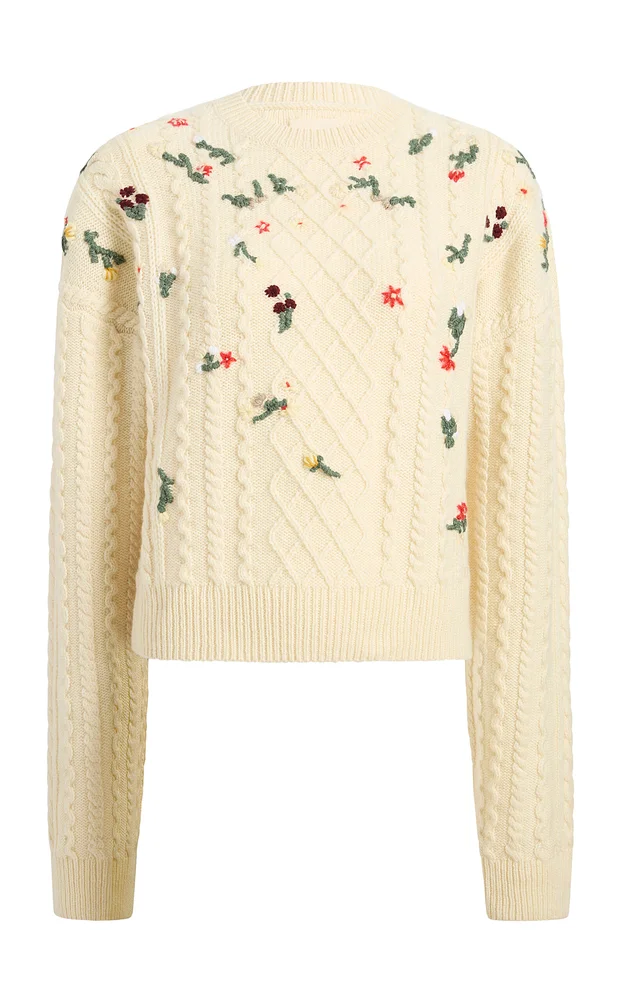 Elias Embroidered Cashmere-Mohair Sweater